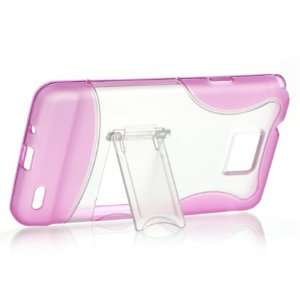   Hybrid Case w/ KickStand   Pink/Clear Cell Phones & Accessories