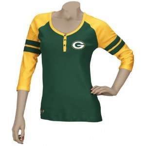   Green Bay Packers 3/4 Sleeve Rib Henley Tshirt