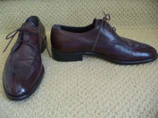   ARMANI Lace Up Dress Shoes Brown Aubergine Leather 41 1/2 8 1/2  