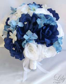 17pcs Wedding Bridal Bride Bouquet Flowers Decorations Package DARK 