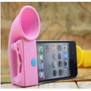 Horn Stand Holder Loud Speaker for iPhone 4 and 4S   Pink 