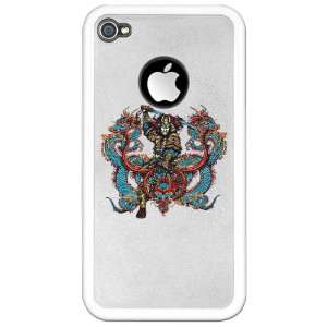  iPhone 4 or 4S Clear Case White Japanese Samurai with 