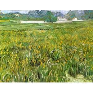 Oil Painting Wheat Field at Auvers with White House Vincent van Gogh