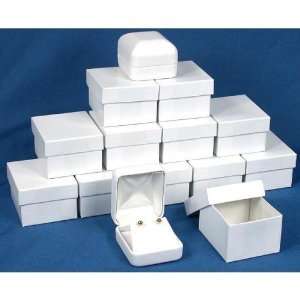   Earring Boxes White Leather Jewelry Display Gift Box