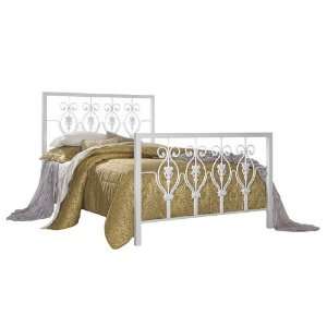  Glossy White Finish Full Size Bed w/ Frame Furniture & Decor