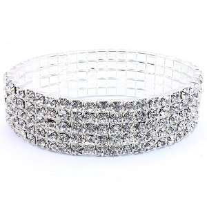  CRYSTAL BRACELET   Stretch Clear Crystal One Size Fits All 