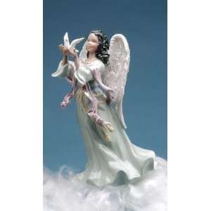  6 inch African Angel Figurine With White Wings And Gown 