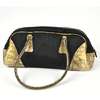 Authentic Prada Black with Snake Printed Leather Handbag Shoulder Bag 