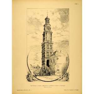 1890 Print Weinhaus Tower Zutphen Holland Architecture   Original 
