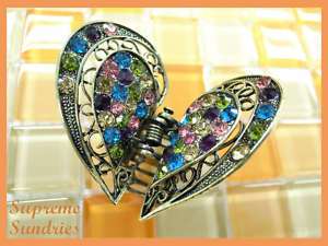Colorful Crystal Wings Alligator Jaw Hair Clip Claw 709  
