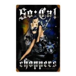 So Cal Choppers Vintage Metal Sign Pin Up