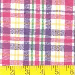  58 Wide Homespun Purple/Hot Pink Plaid Fabric By The 