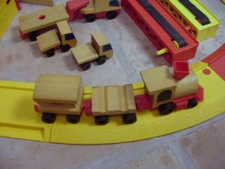   1972 Mattel PreSchool Motor Putt Railroad Wind Up Wood Train Play Set