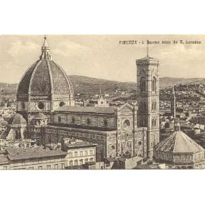 1910 Vintage Postcard Duomo Cathedral Panorama Florence Italy