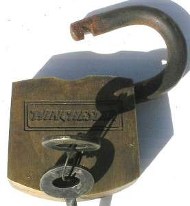 Solid Brass Working Winchester Gun Padlock Lock w Keys  
