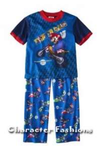 SUPER MARIO KART Wii Pajamas pjs S/S Shirt Pants Size 4 5 6 7 8 10 12 