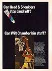 1969~WILT THE STILT CHAMBERLAIN~HE​AD & SHOULDERS SHAMPOO~NBA Star 