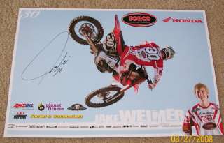 JAKE WEIMER*SIGNED*AUTOGRAPHED*POSTER*HONDA*TORCO*2008  