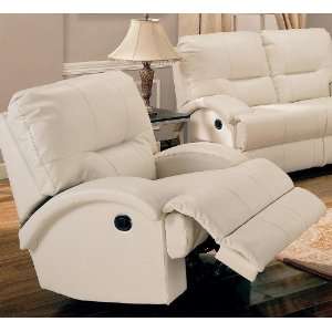  Rocker Recliner Sofa Chair with Sloping Arms in White 