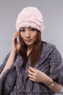 607 new real knitted rabbit fur 6 color hat/caps  