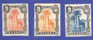 Nyassa 1901 Camels & Giraffes  10 stamps MNG Sc#26 35  