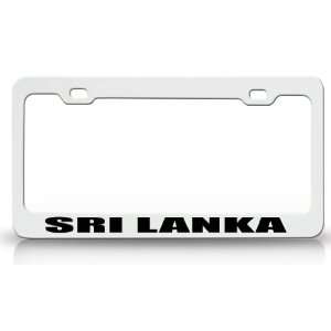 SRI LANKA Country Steel Auto License Plate Frame Tag Holder White 