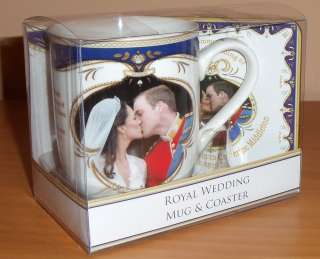 Royal Wedding William and Kate Kiss China York Mug and Coaster 
