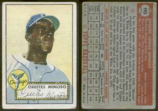 5987) 1952 Topps 195 Minnie Minoso RC White Sox GD  