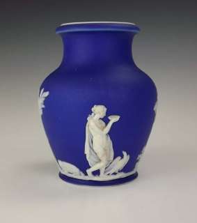 Antique Wedgwood Cobalt Blue Jasperware Vase   Unusual  