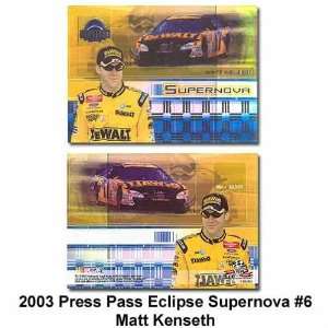 Press Pass Eclipse Supernova 03 Matt Kenseth Card