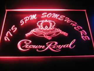Crown Royal Its 5pm Somewhere Bar Light Sign Neon B542  