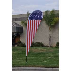 11ft x 3.3ft American Flag Teardrop Flag Set   Feather Banner Flag 