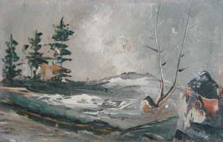 Russian art antique oil painting landscape  