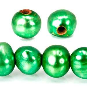  Emerald Green Side Drilled Baroque Freshwater Pearl Approx 