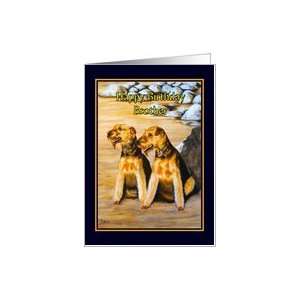  Birthday Brother   Airedale Dogs Beach Card Health 