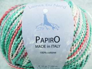 Laines Du Nord Papiro 662 Cotton Pastels Yarn 10 skeins  