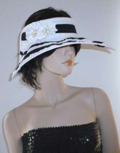 New Elegant White Sun Floppy Wide Brim Visor Garden Hat  
