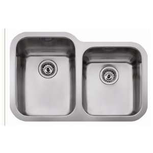  30 x 20 Offset Bowl Undermount Double Sink in Euro 