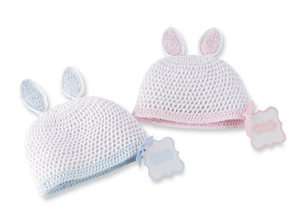   Mud Pie Cottontail Blue or Pink Crochet Bunny Hat 0 6 Months  