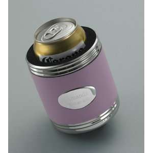 Personalized Pink Leather Koozie 
