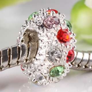 Type Crystal Rhinestone Big Hole Spacer Beads Fit European Style 