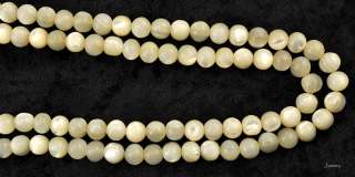 Stranded Mother of Pearl MOP Beaded Necklace Silver  