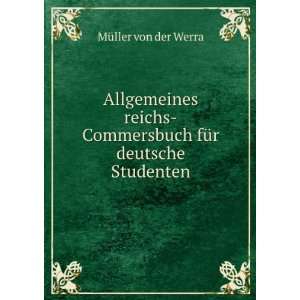   Commersbuch fÃ¼r deutsche Studenten MÃ¼ller von der Werra Books