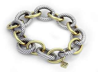 David Yurman 18k Gold Sterling Silver 925 Rope Cable Bracelet 925 