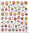   decorated birthday cupcake treats tasty food stickers 
