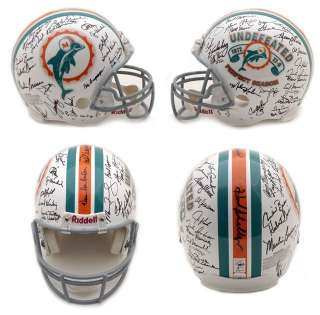 Miami Dolphins Team Signed Pro Helmet 72 Perfect Season Mounted 