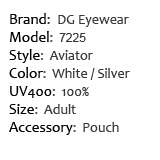   Sunglasses Retro Classic Premium Eyewear Silver   DG 7225 WHITE  