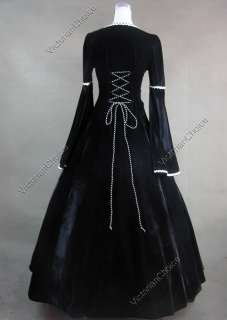 Victorian Gothic Brocade Dress Wedding Ball Gown 129 M  