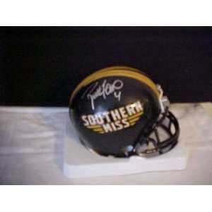 Brett Favre Hand Signed Autographed Southern Miss NCAA Riddell Mini 