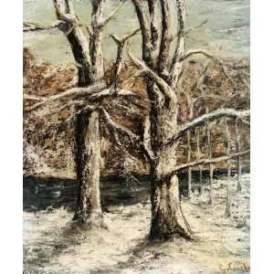 FRAMED oil paintings   Gustave Courbet   24 x 30 inches   Woods in the 